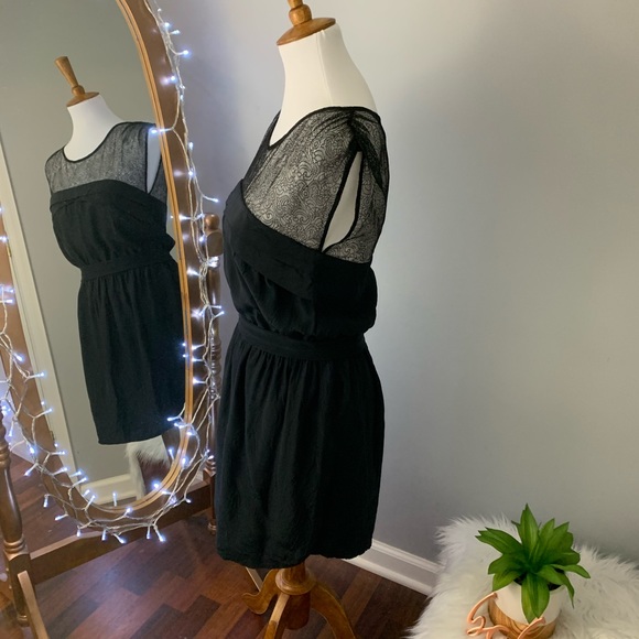 Sandro black lace silky dress - Picture 4 of 8